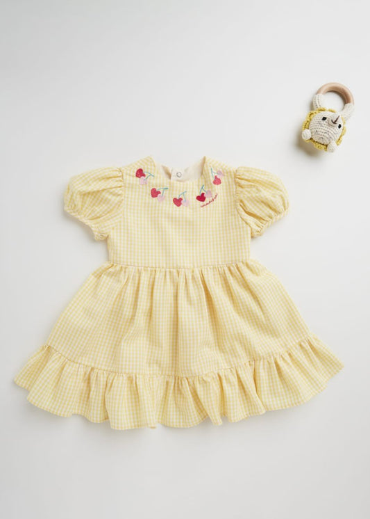 Vestido Xadrez Amarelo UM+UM