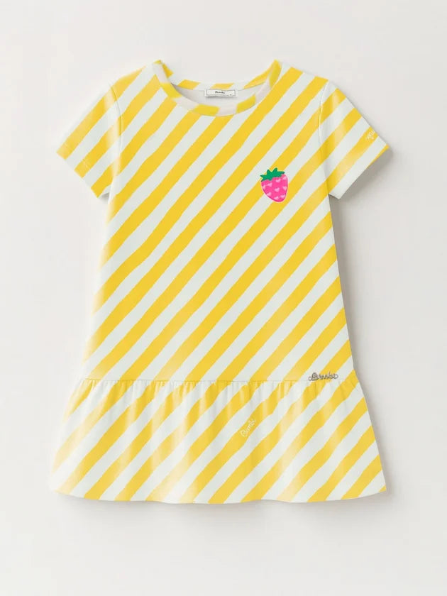 Vestido Infantil Listras Amarelas