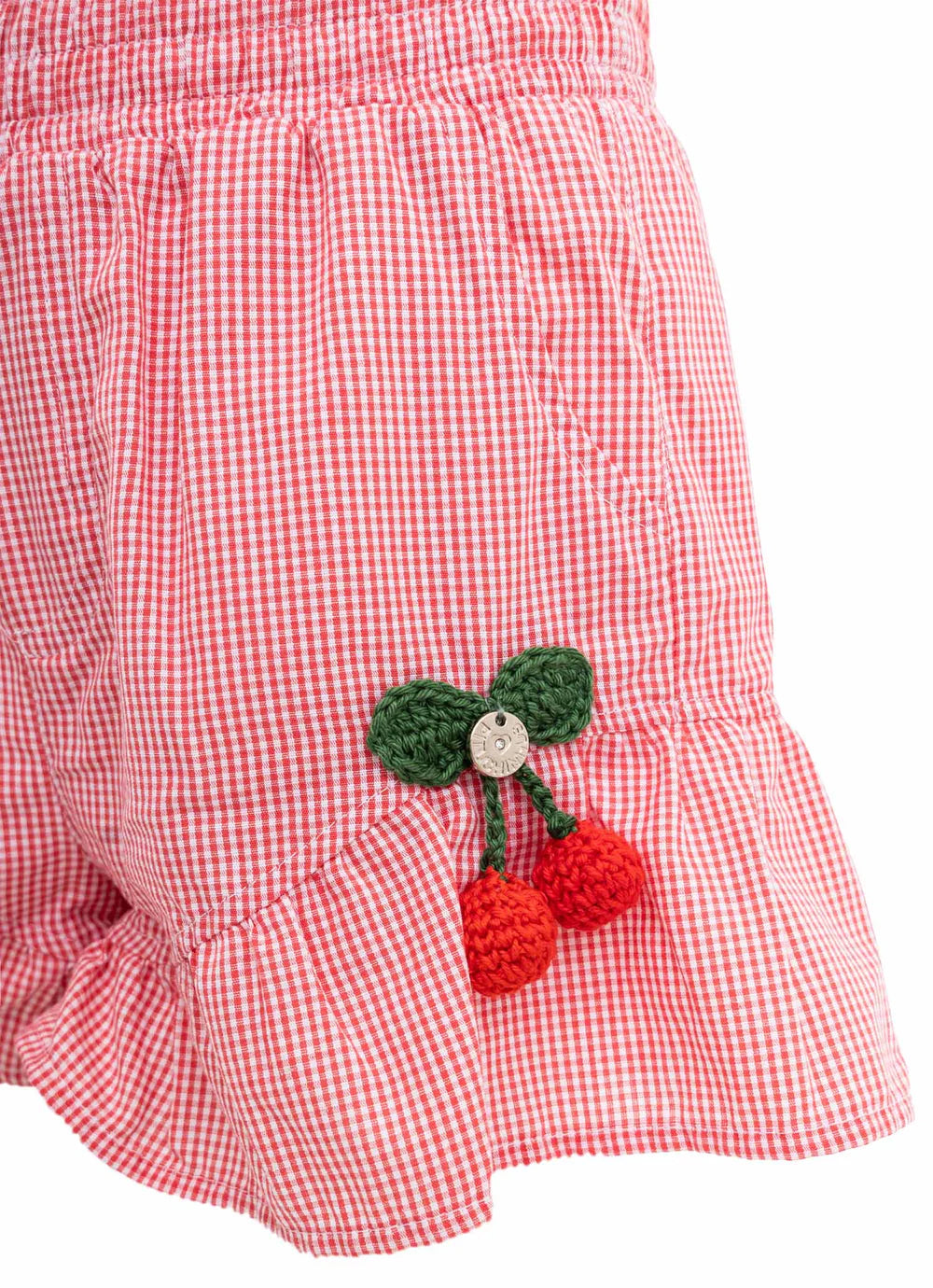 Short Infantil Xadrez Cereja Pituchinhus