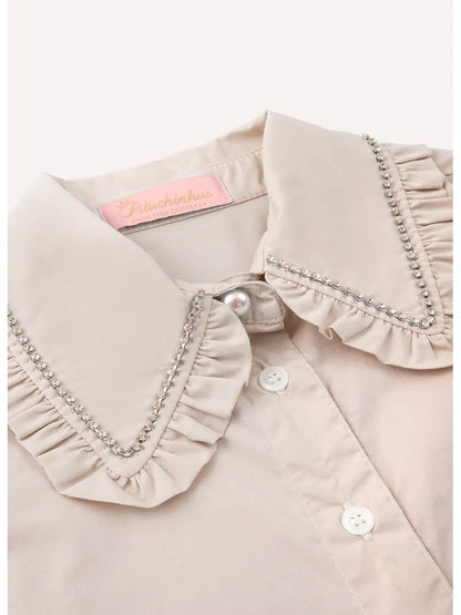 Camisa Tricoline Bege Pituchinhus