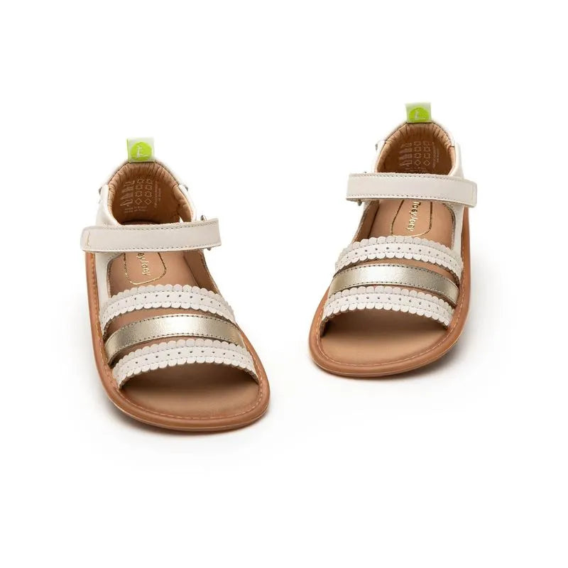 Sandália Bebê Creme Dourada Tip Toey Joey