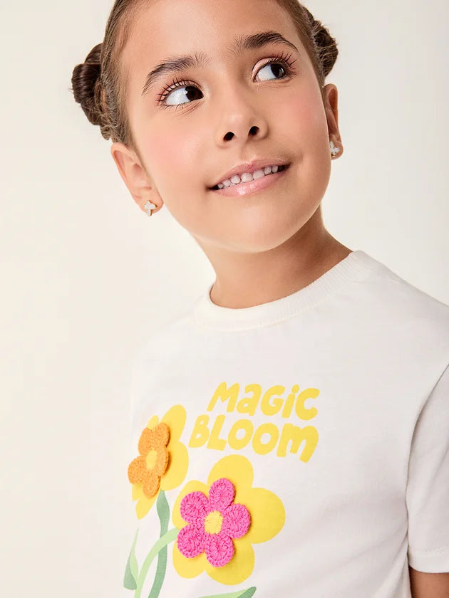 Conjunto Infantil Menina Flor Crochê Buá