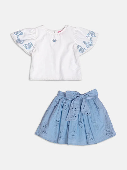 Conjunto Infantil Azul Borboletas Momi