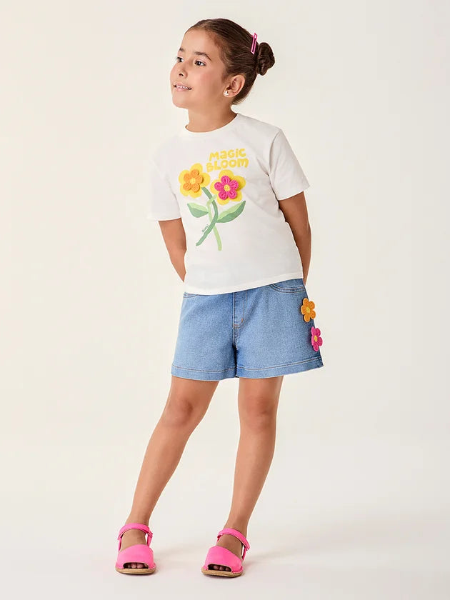 Conjunto Infantil Menina Flor Crochê Buá