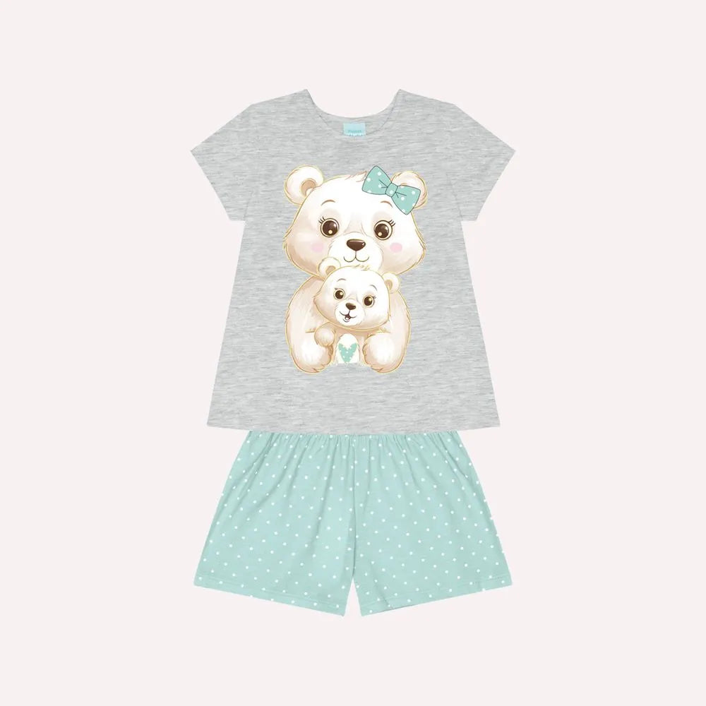 Pijama Urso Cinza