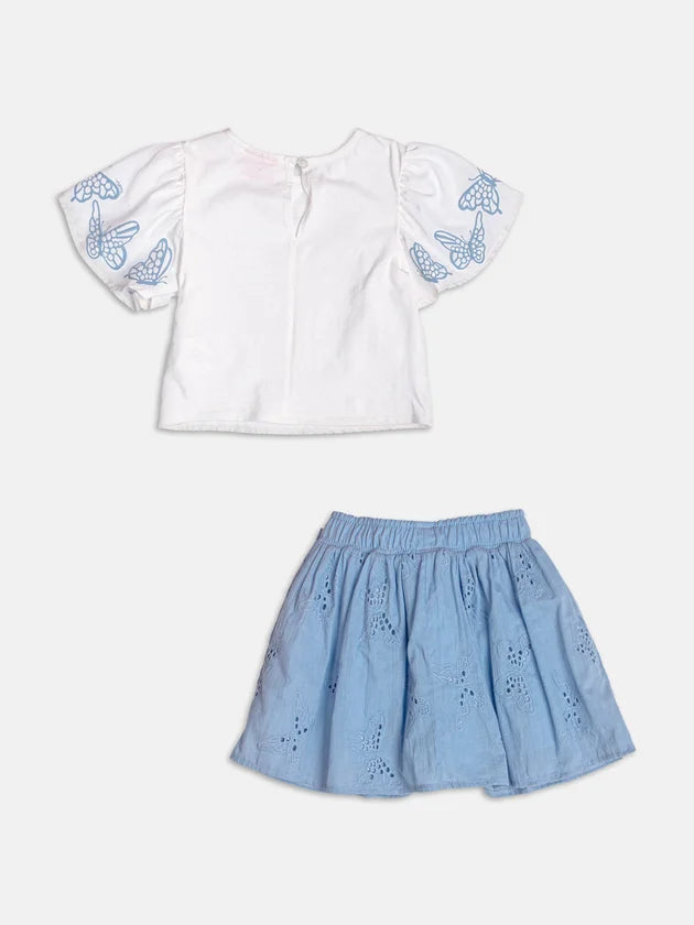 Conjunto Infantil Azul Borboletas Momi