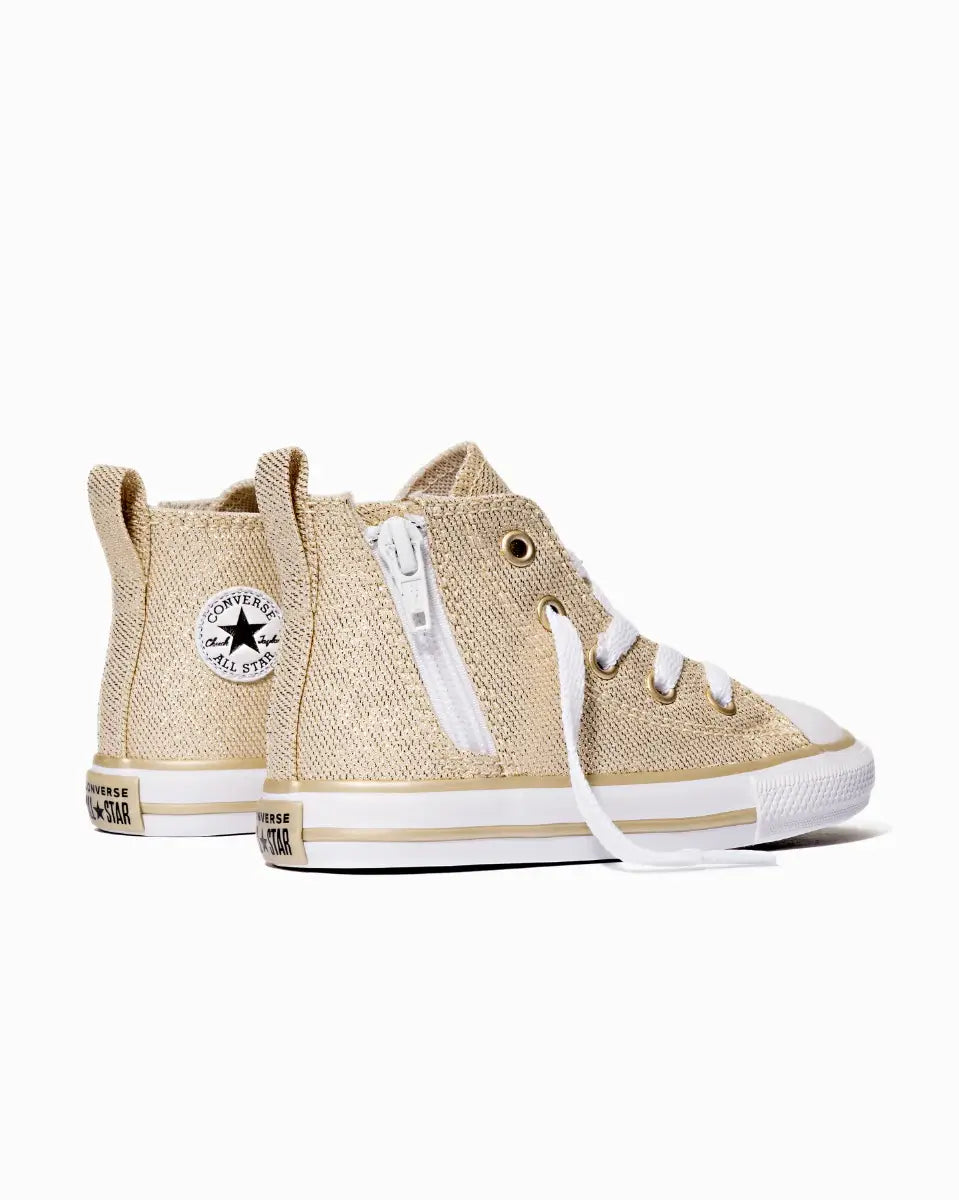 All Star Infantil Chuck Taylor Dourado Side Zip
