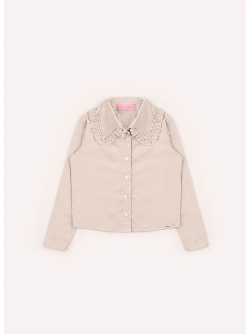 Camisa Tricoline Bege Pituchinhus