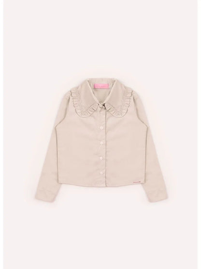Camisa Tricoline Bege Pituchinhus