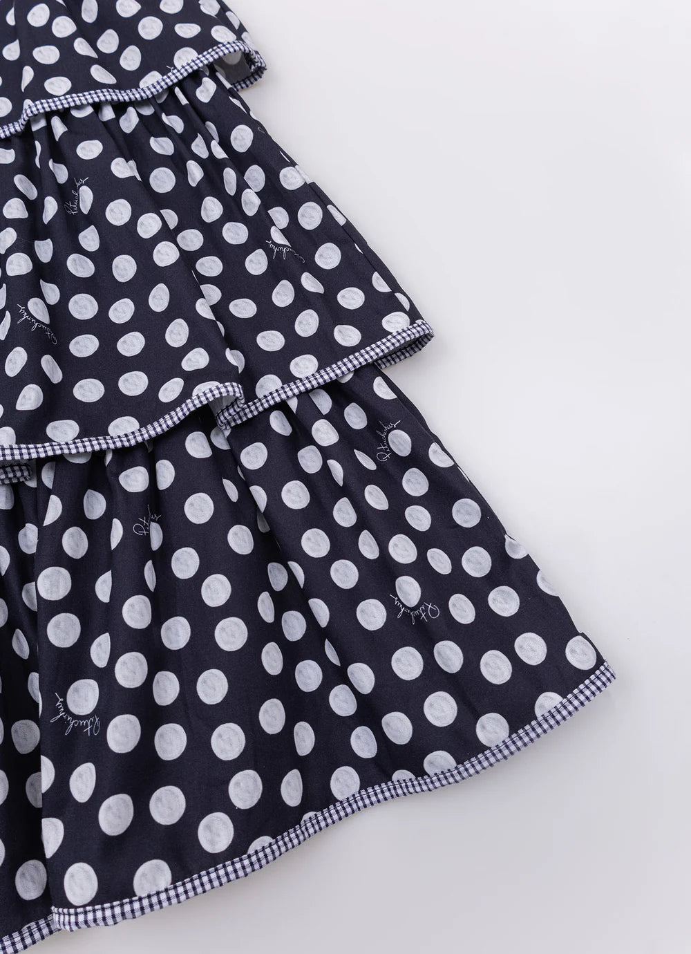 Vestido Infantil Algodão Estampado Poá Pituchinhus