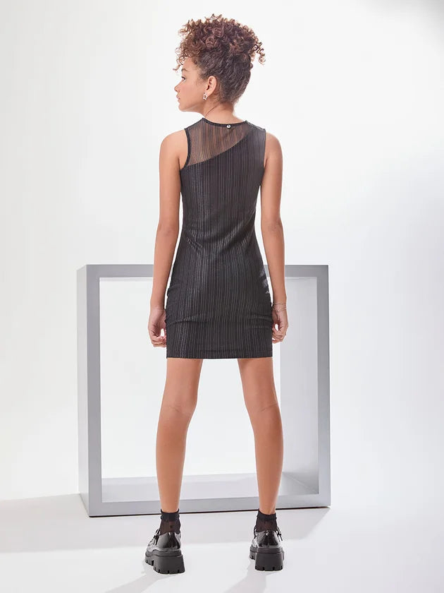 Vestido Tule Listrado Iam Authoria