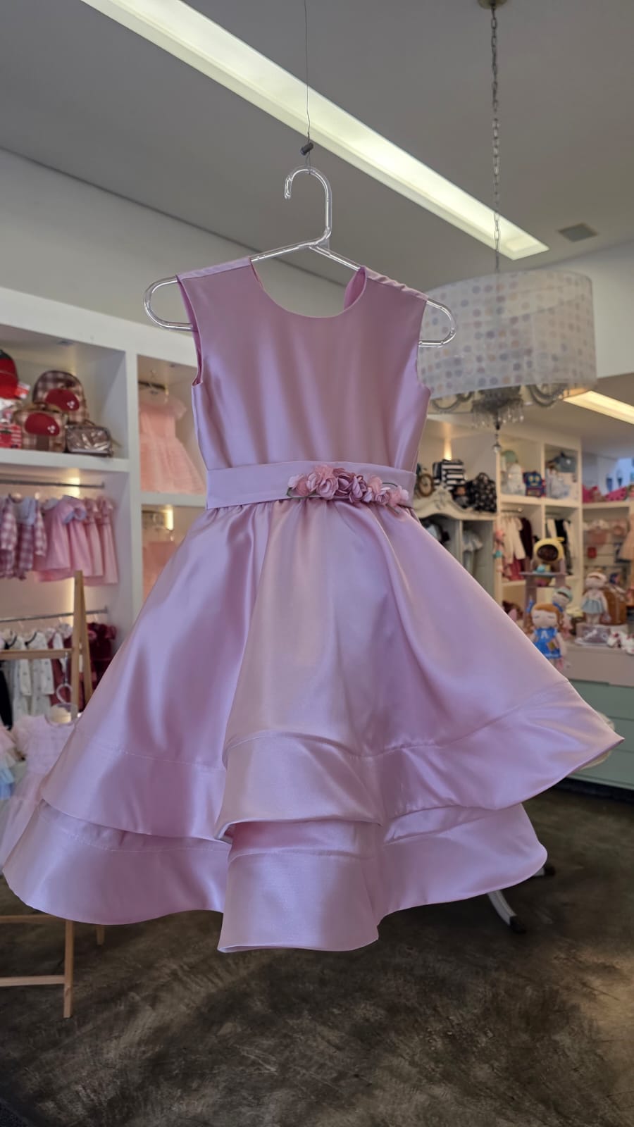 Vestido Infantil Saia Dupla Rosê Buá