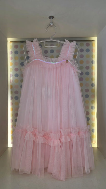 Vestido Infantil Menina Rosa Fluido Buá