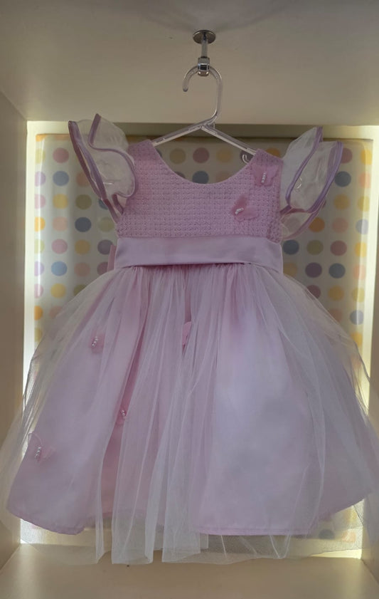 Vestido Bebê Rosa Borboleta Buá