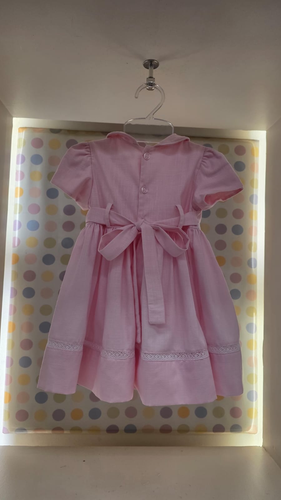 Vestido Bebê Rosa Linho Buá