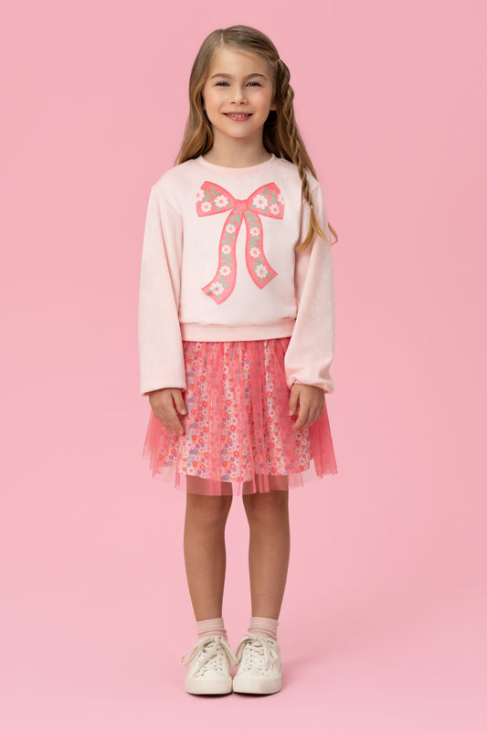Conjunto Infantil Blusa Plush Laço Mon Sucré