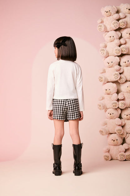 Conjunto Infantil Saia Xadrez Momi