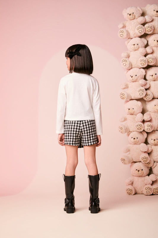 Conjunto Infantil Saia Xadrez Momi