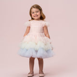 Vestido Infantil Camadas Babados Color Petit Cherie