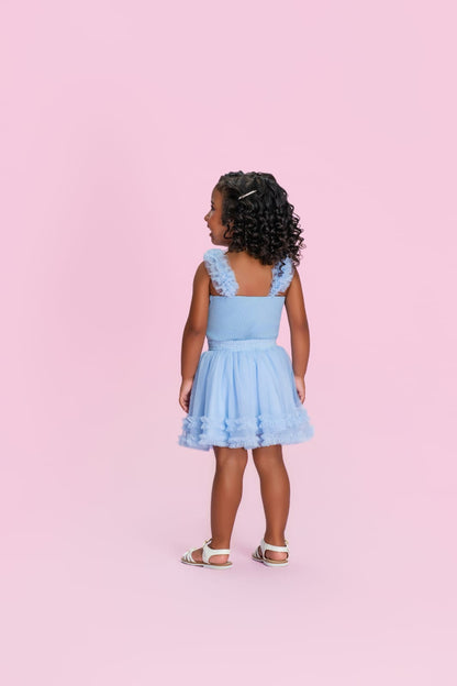 Conjunto Infantil Azul Tule Petit Cherie