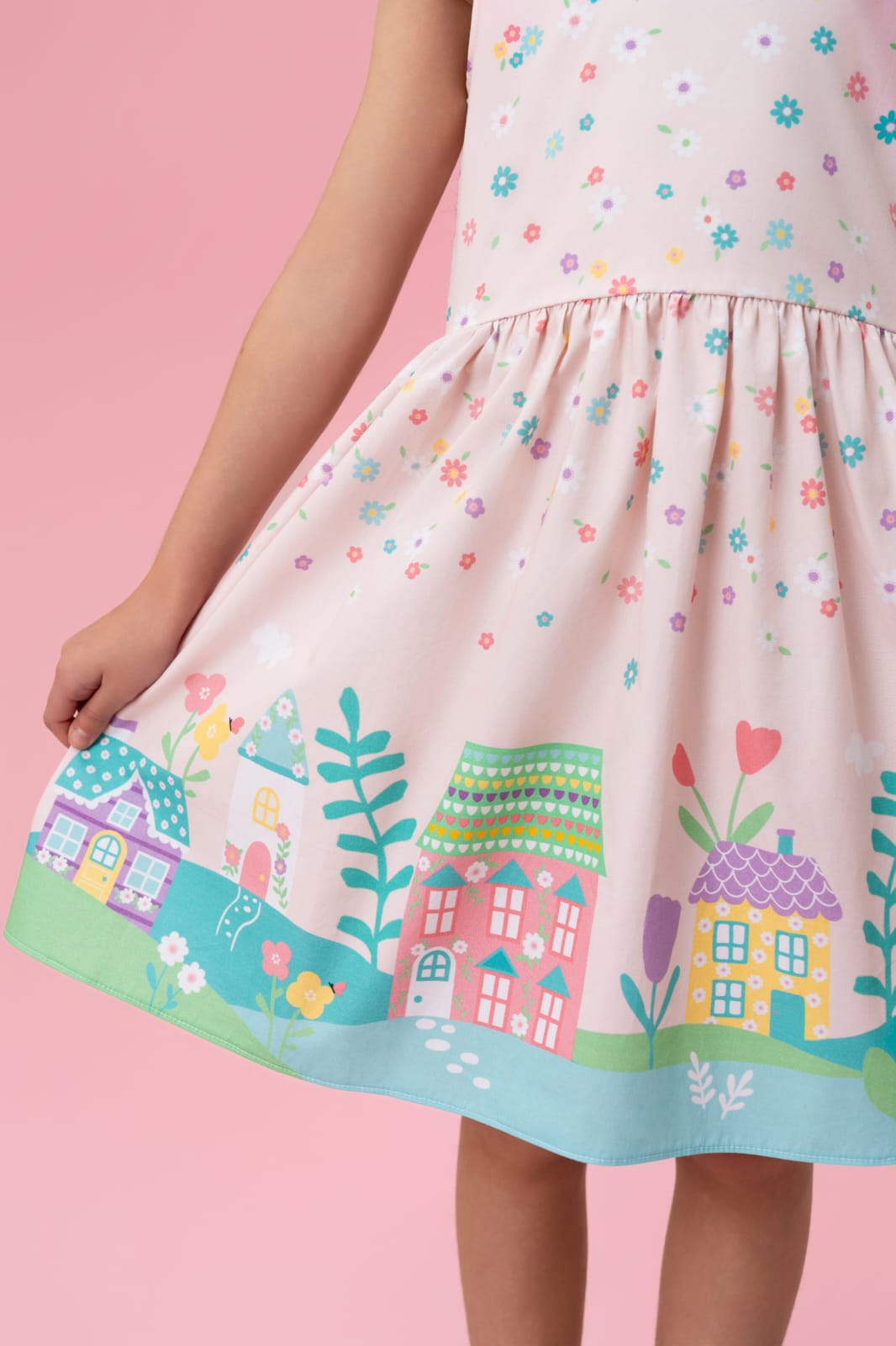 Vestido Infantil Rosa Lúdico Buá