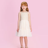 Vestido Infantil Creme Xadrez Petit Cherie