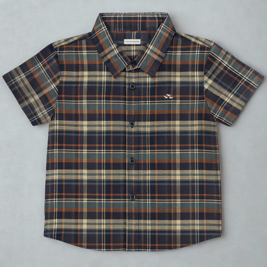 Conjunto Infantil Camisa Xadrez Curta Buá
