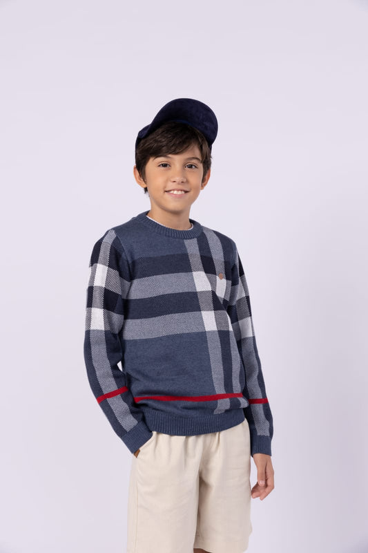 Blusa Tricot Xadrez UM+UM