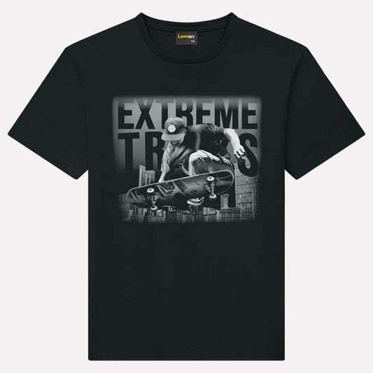Camiseta Preta Skatista Lemon