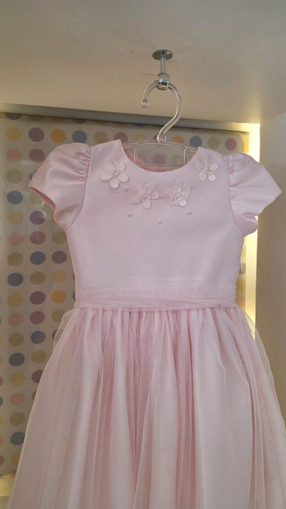 Vestido Infantil Rosa Flor Petit Cherie
