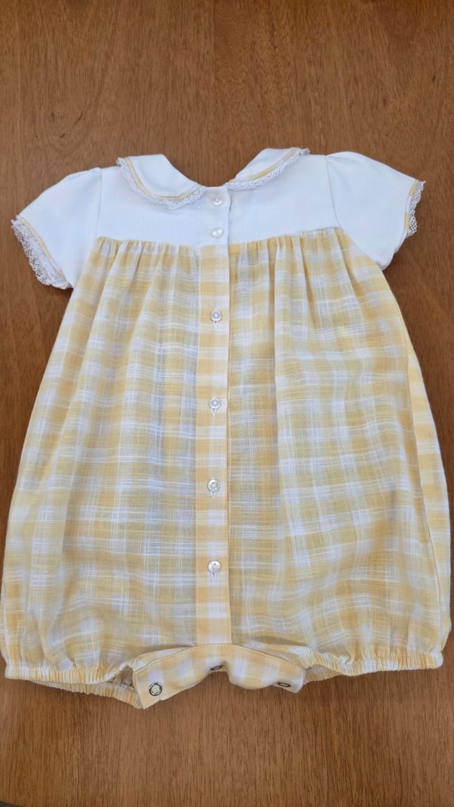 Homper Bebê Xadrez Amarelo Buá