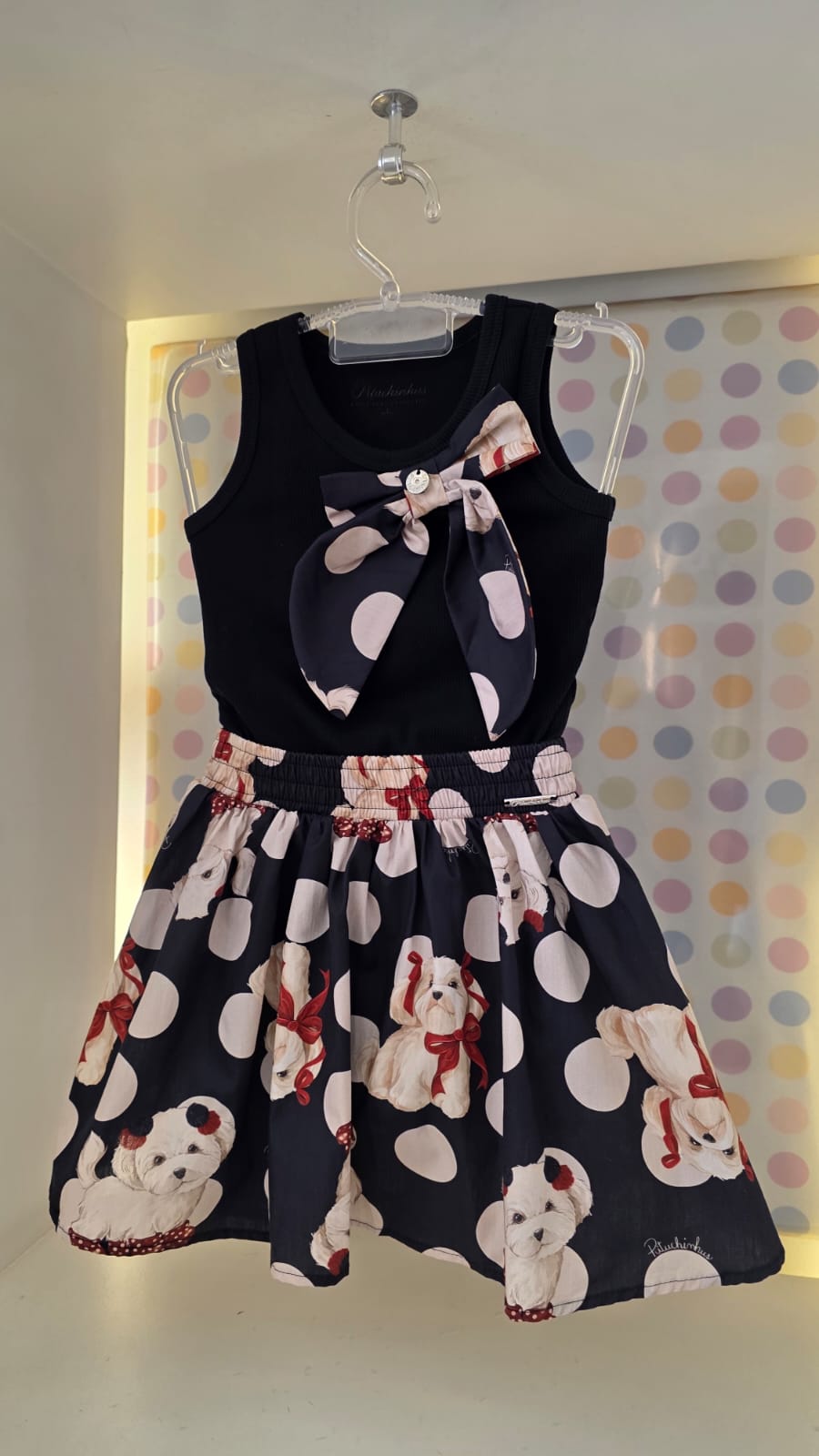 Conjunto Infantil Preto Cachorros Pituchinhus