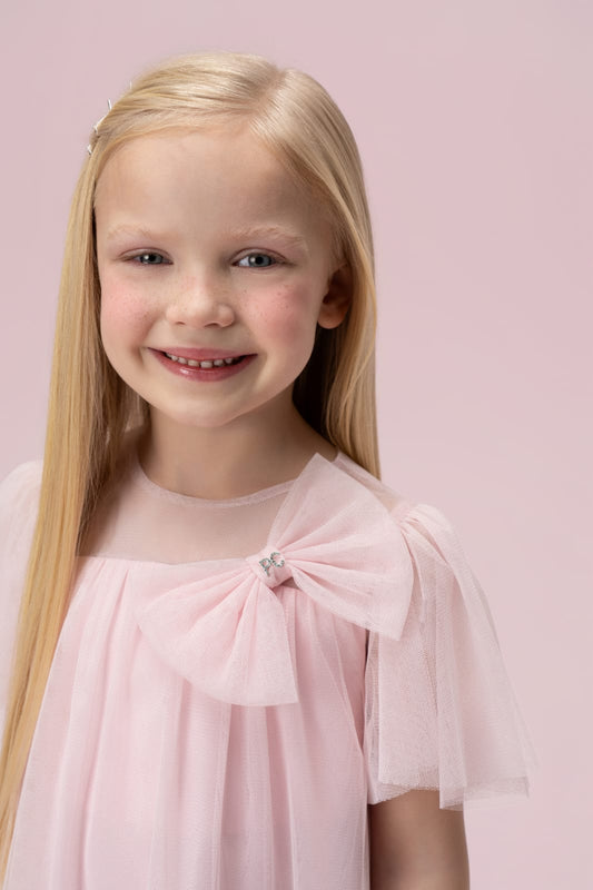 Vestido Infantil Laço Tule Petit Cherie