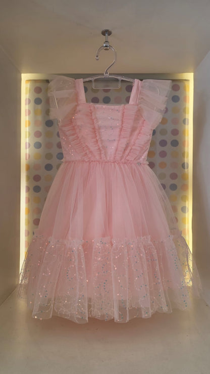 Vestido Infantil Rosa Coral Petit Cherie