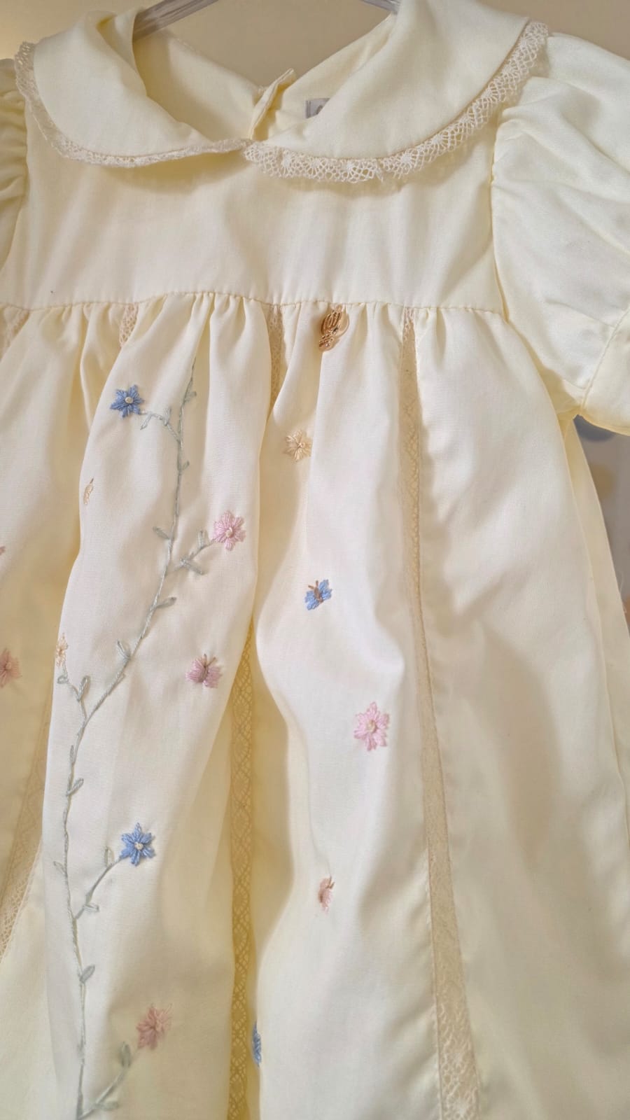 Vestido Infantil Creme Bordado Buá
