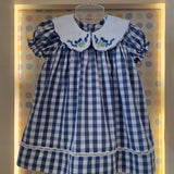Vestido Bebê Xadrez Azul Buá