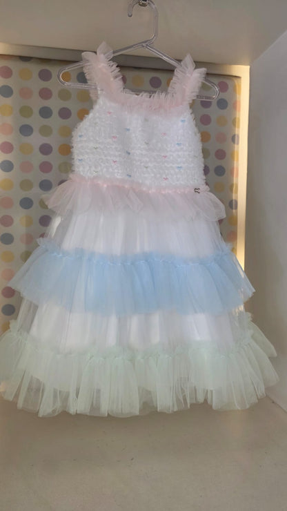 Vestido Infantil Color Corações Petit Cherie