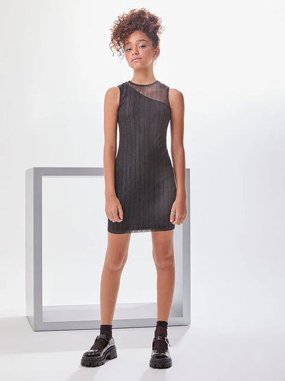 Vestido Tule Listrado Iam Authoria
