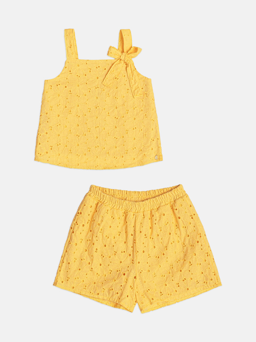 Conjunto Infantil Menina Laise Amarelo Buá
