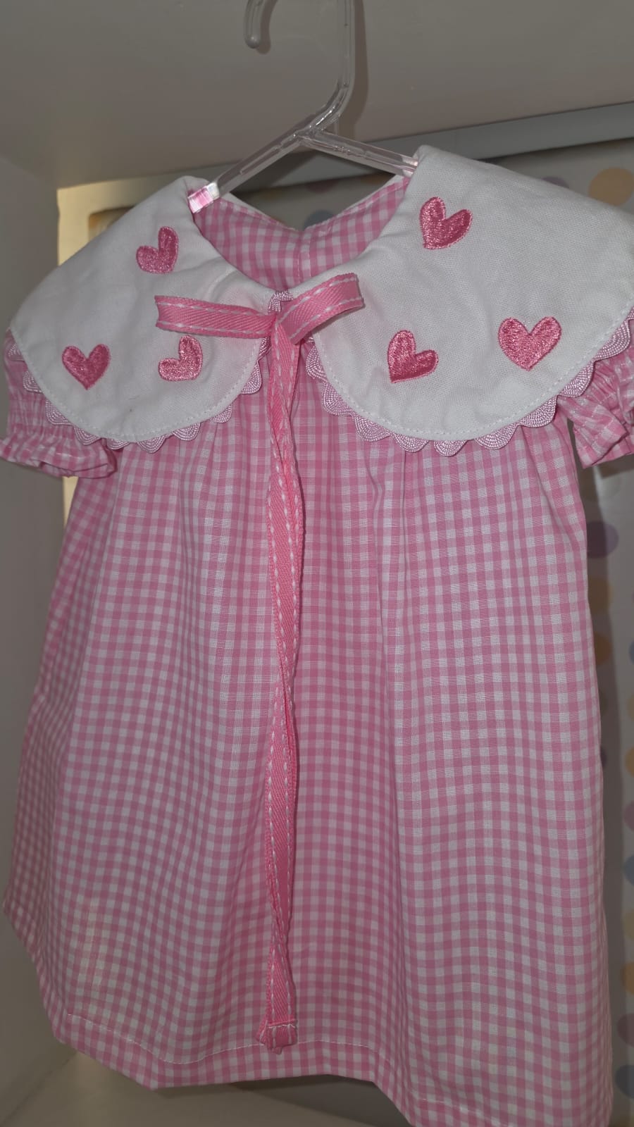 Vestido Bebê Rosa Corações Buá