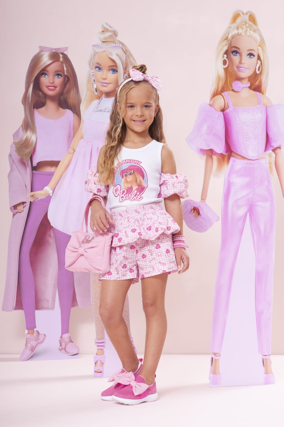 Short Infantil Rosa Balonê Barbie Pituchinhus