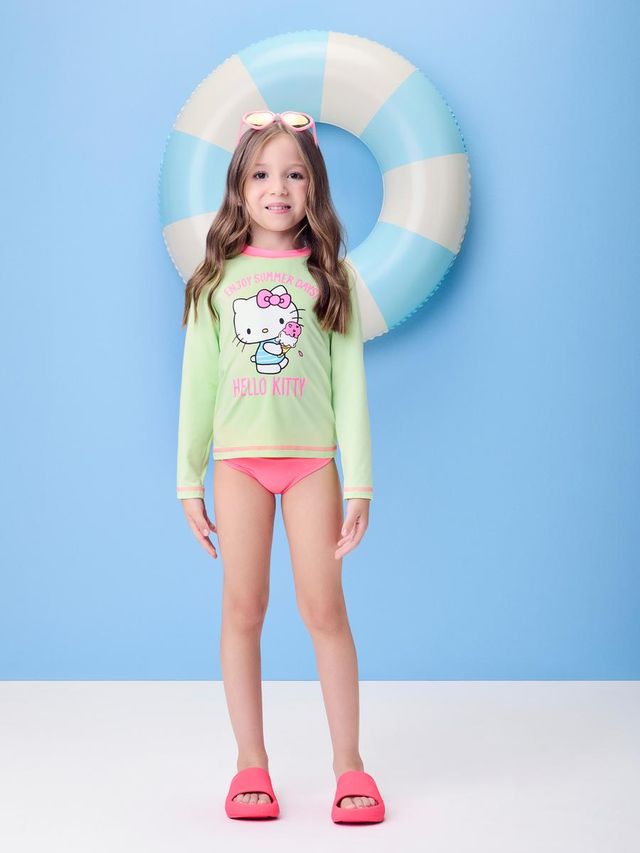 Blusa Infantil Proteção UV Hello Kitty Momi