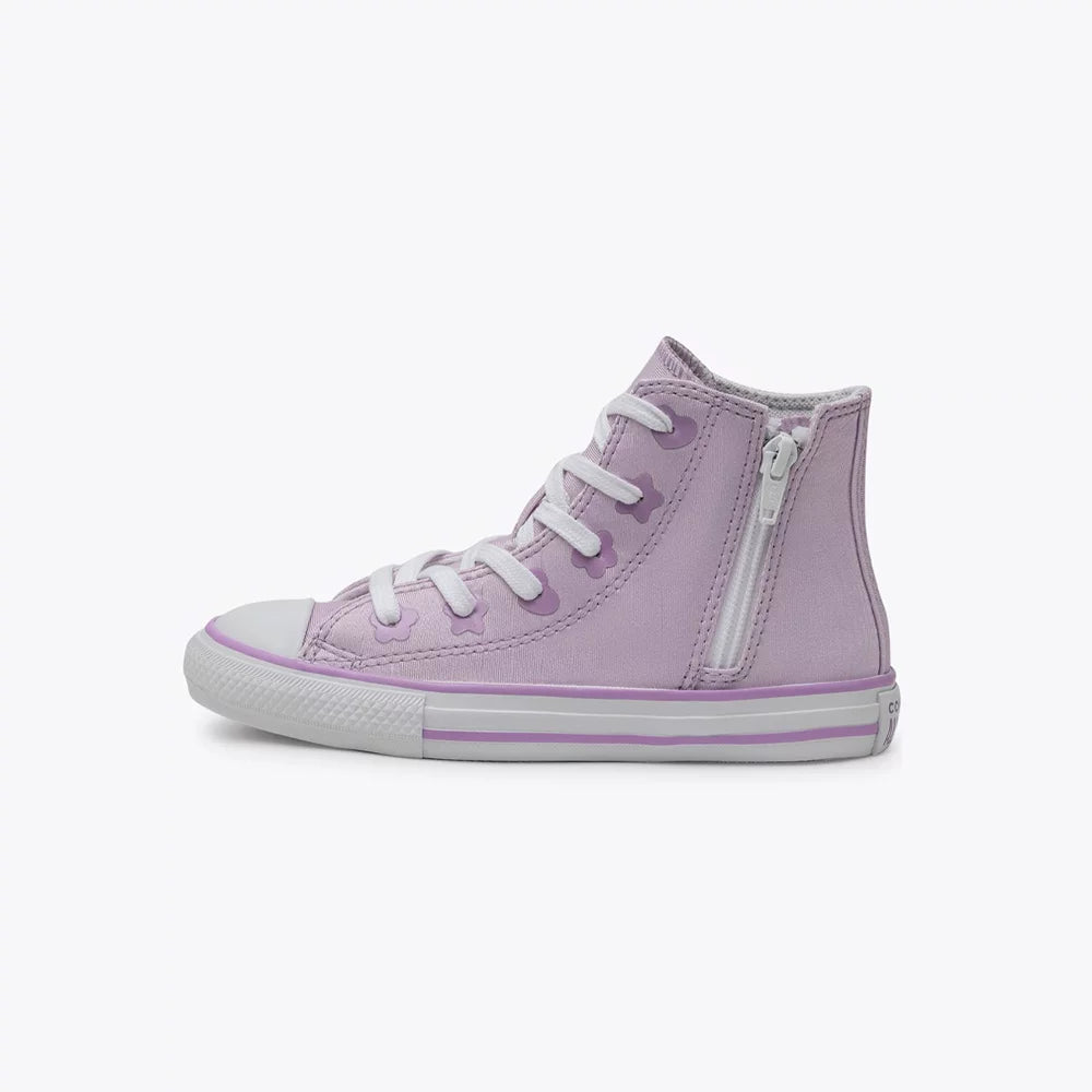 All Star Lilás Kids Chuck Taylor Side Zip Hi