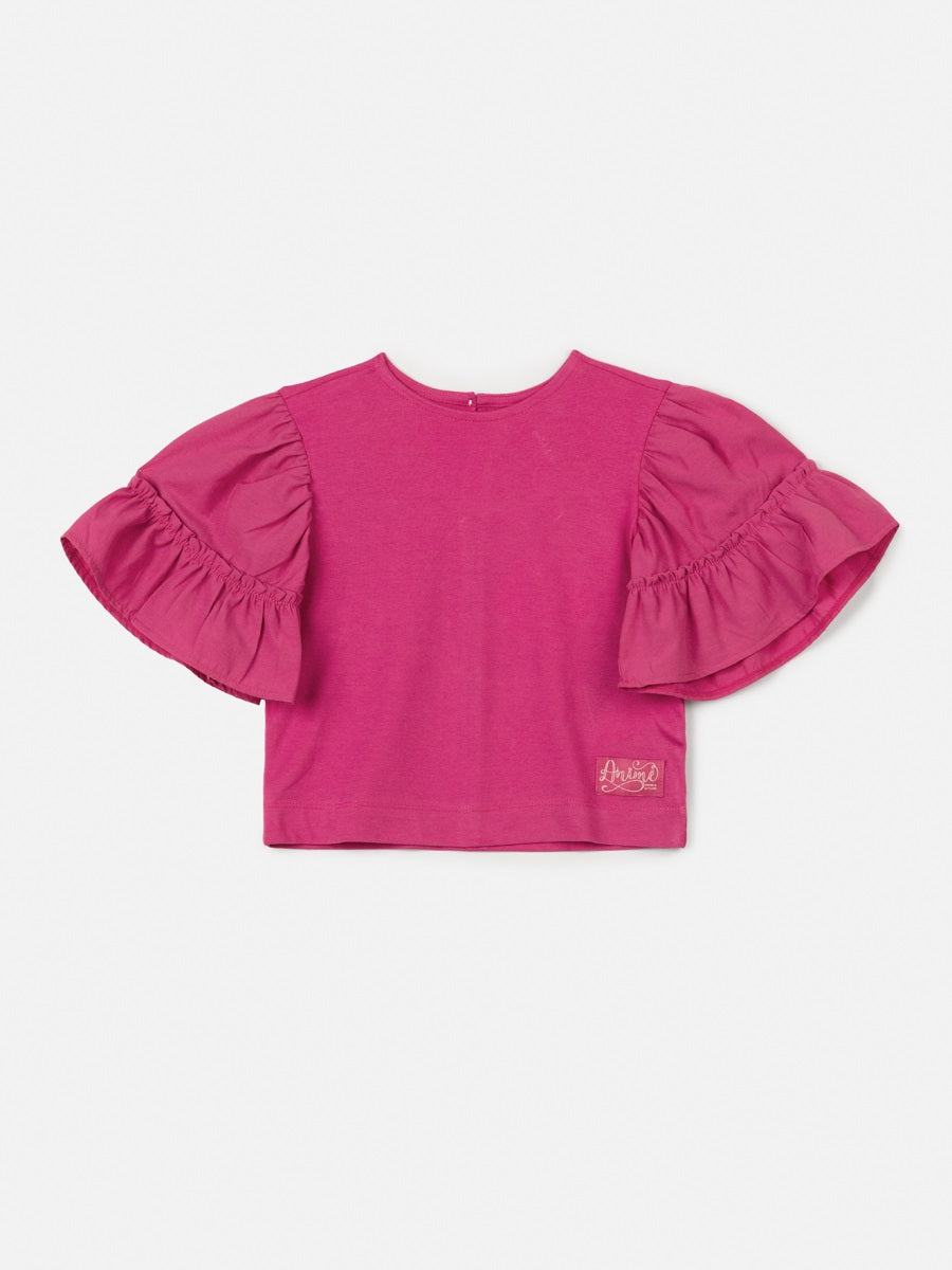 Blusa Evasê Fucsia Animê