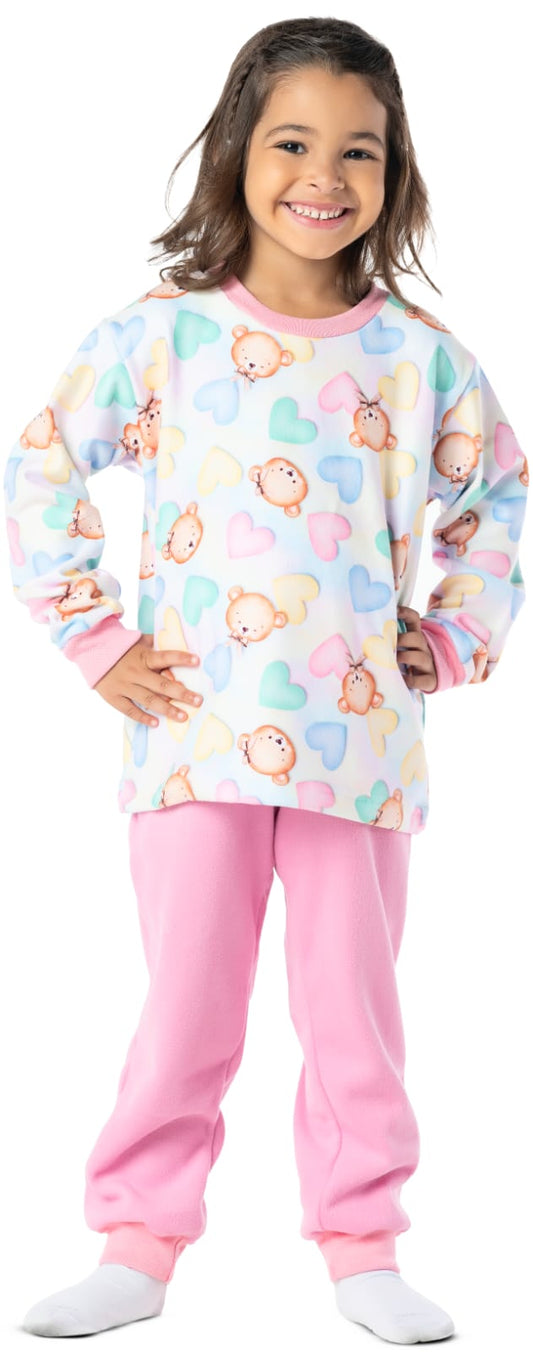 Pijama Urso Corações