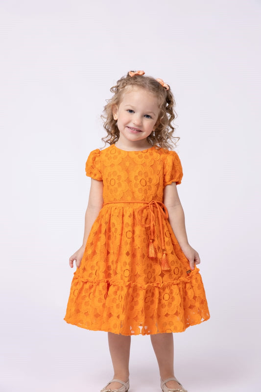 Vestido Renda Laranja UM+UM
