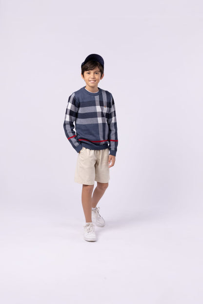 Blusa Tricot Xadrez UM+UM