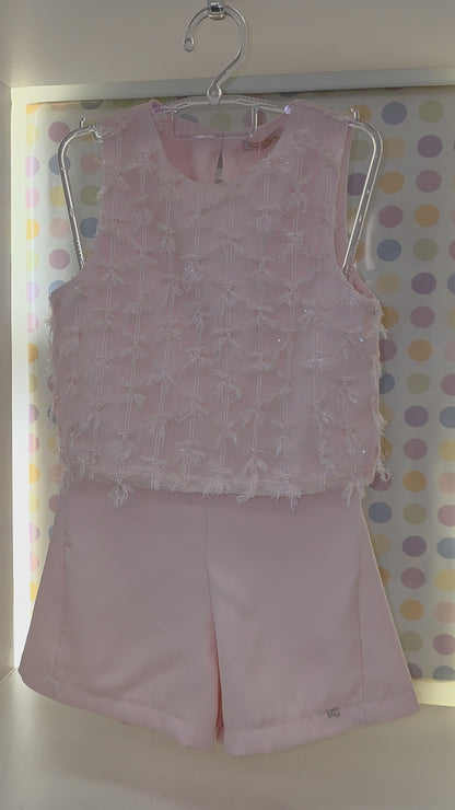 Conjunto Infantil Texturizado Rosa Petit Cherie