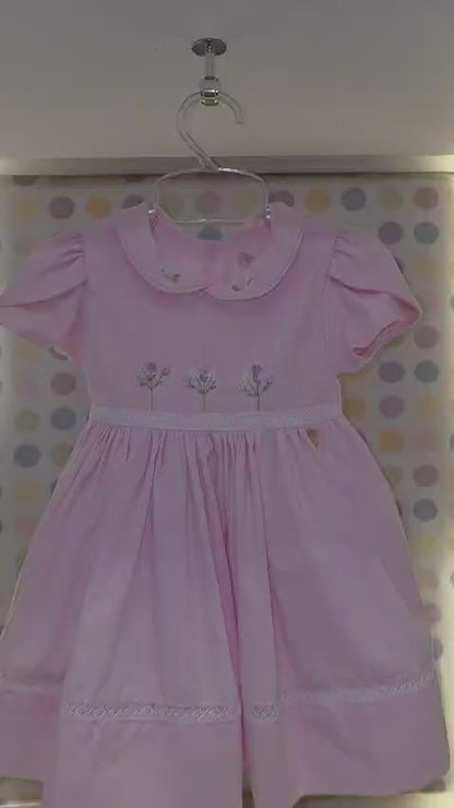 Vestido Bebê Rosa Linho Buá