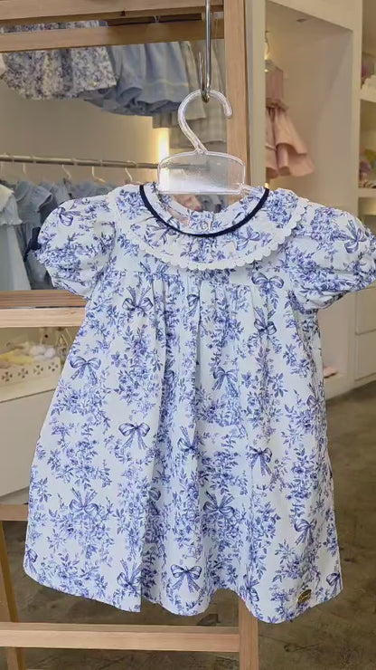 Vestido Bebê Azul Azulejo Buá